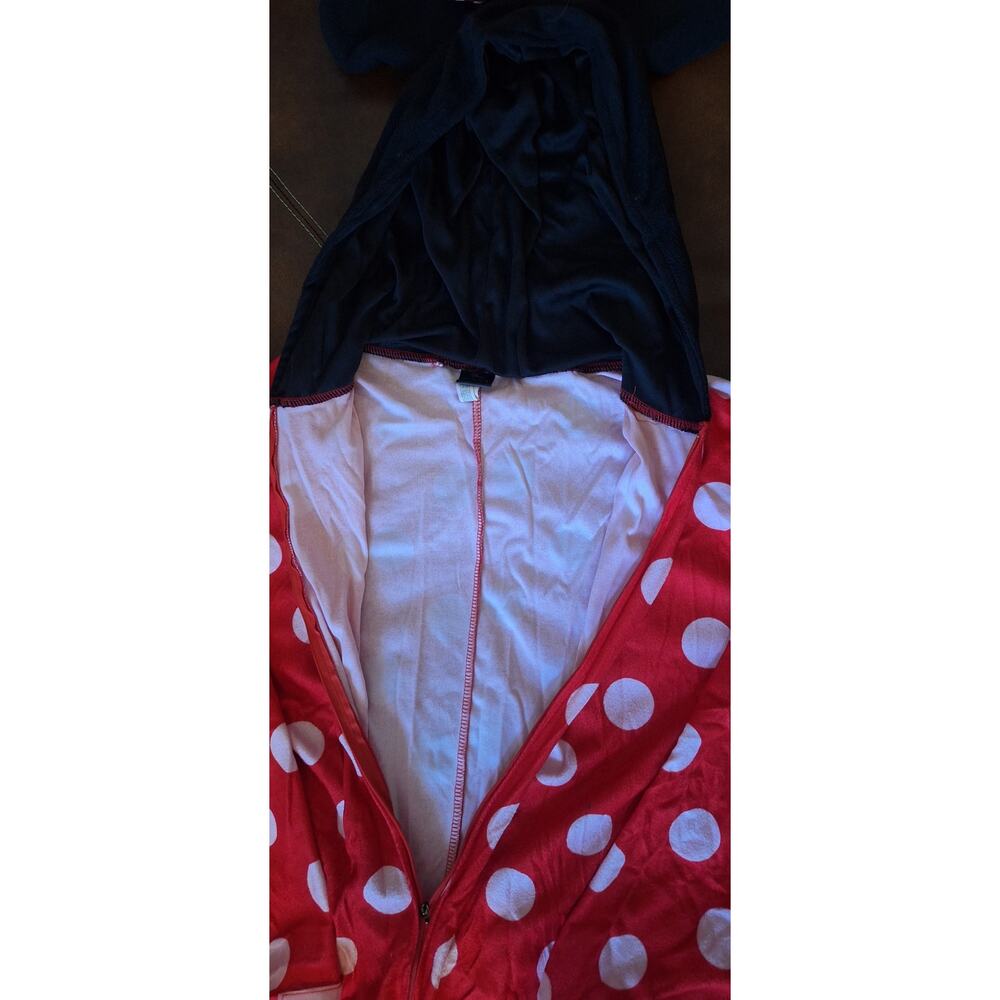 Spirit Halloween Minnie Mouse Adult Costume Jumpsuit L XL Onesie Gloves Disney - Picture 10 of 14